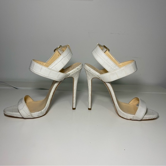 Giuseppe Zanotti Women’s White Croc-Embossed High Heel summer Sandals Size 37.5 - Picture 9 of 10